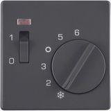 Centre plate for thermostat, pivoted, setting knob, Q.1/Q.3, ant. velv