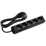 X-tendia Black Five Gang Earth Socket with Cable CP