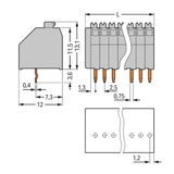 PCB terminal block push-button 0.5 mm² gray