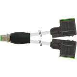 Y-Distributor M12/MSUD valve plug B-10mm PUR 3x0.75 gy +drag ch. 0.6m