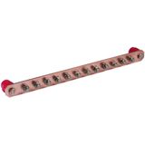 Equipotential bonding bar without cover Cu with M10 screws for 12 conn