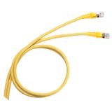 Patch cord RJ45 category 6A S/FTP shielded PVC yellow 2 meters
