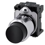 Pushbutton, compact, with extended stroke (12 mm), 22 mm, round, Metal, black, pushbutton, high, momentary .... 3SU1250-0FB10-0AA0-Z Y13