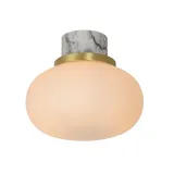 Lucide LORENA - Flush ceiling light Bathroom - Ø 23 cm - 1xE27 - IP44 - Opal