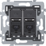 2 RJ45 connections UTP cat. 6A, PoE++ ready, flat model, incl. base 71