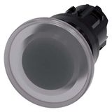 3SU1001-1BD70-0AA0-Z Y15 Illuminated mushroom pushbutton, 22 mm, round, plastic, clear, 40mm, momentary contact type, with laser labeling, upper case and lower case, always upper case