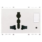 2P+E 13A SICURY multi-outlet+switchwhite