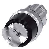 RONIS key-operated switch, 22 mm, round, metal, shiny, lock number...3SU1050-4CF01-0AA0-Z Y12