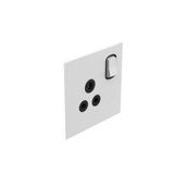 Art d'Arnould - 1 gang BS socket outlet 5A single pole switched Epure - Satin White