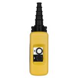 Harmony XAC, Pendant control station, plastic, yellow, 2 push buttons with 1 NO