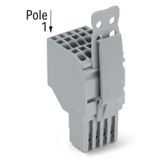 2-conductor female connector Push-in CAGE CLAMP® 1.5 mm² gray