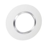 Dooxie round plate 1 post white finish with chrome effect ring