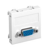 MTG-VGA S RW1  VGA multimedia carrier, connector, screw connection, 45x45mm, pure white Polycarbonate