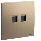 Mallia Senses - 1 gang double RJ11 telephone socket outlet - Dark Bronze