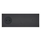 Art d'Arnould universe Epure 2P+E power socket, RJ45 socket and television socket - matte black