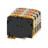 Feed-through terminal block, PUSH IN, 50 mm², 1000 V, 150 A, Number of