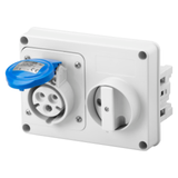 FIXED INTERLOCKED HORIZONTAL SOCKET-OUTLET - WITHOUT BOTTOM - WITHOUT FUSE-HOLDER BASE - 2P+E 16A 200-250V - 50/60HZ 6H - IP44