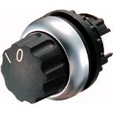 Changeover switch, RMQ-Titan, With rotary head, momentary, 2 positions, inscribed, Bezel: titanium
