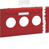 Frontplate 3-gang socket BR 120 LF red