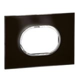 Arteor™ - Plate - Italian / US std - round - 3 modules - Mirror Black