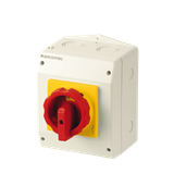 Load break switch COMO 4P 40A enclosed yellow/red handle