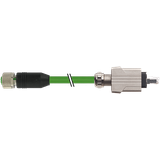 M12 fem. 0° D-cod./RJ45 PushPullPUR 1x4xAWG22 shielded gn+dragch 3m