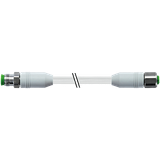 M12 male 0°/M12 fem. 0° A-cod. F&B PVC 0.5+0.25 shielded gy 1m