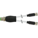 Y-Distributor M12 male/M8 female 0° A-cod. PUR 3x0.34 gy +drag ch. 5m