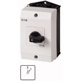 On switches, T0, 20 A, surface mounting, 2 contact unit(s), Contacts: 3, 45 °, momentary, With 0 (Off) position, With spring-return to 0, 0