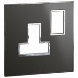 British standard plate Arteor for switched sockets 1 gang - reflective black