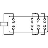 Basic relay Nominal input voltage: 24 VDC 2 changeover contacts