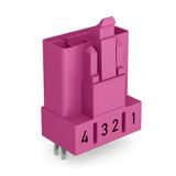 Plug for PCBs straight 4-pole pink