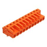 THT female header angled Pin spacing 5.08 mm orange