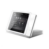 Table docking station with charging function, iPad locking and control function, housing green, glass cover white