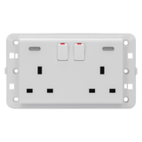 TWIN SWITCHED SOCKET-OUTLET - BRITISH STANDARD - 2P+E 13 A - BACKLIT - WHITE - CHORUSMART