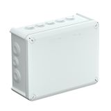 T 250 F  Branch square box, with outlets, 240x190x95, light gray Polypropylene, reinforced with glass fiber