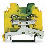2-conductor ground terminal block 4 mm² lateral marker slots green-yel
