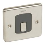 Synergy Authentic Double Pole switch with blue led power indicator -20A - Brushed Stainless Steel