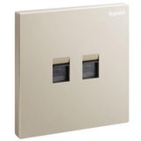 Galion - 1 gang double RJ 45 category 6 UTP socket outlet - champagne