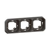 Plexo 3-station waterproof plate support for horizontal or vertical recessed mounting of modular functions - anthracite