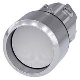 Pushbutton, 22 mm, round, metal, shiny, white, Front ring, high,...3SU1050-0CB60-0AA0-Z Y15