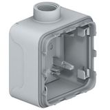 Surface mounting box Plexo IP 55 - 1 gang - for cable glands - grey