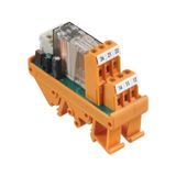 Relay module, soldered relay, 24 V DC ±10 %, red LED, 2 CO contact (Ag