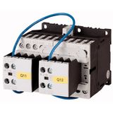 Reversing contactor combination, 380 V 400 V: 4 kW, 110 V 50 Hz, 120 V 60 Hz, AC operation