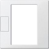 Central plate for universal temperature controller insert with touch display polar white, System M