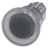 Illuminated mushroom pushbutton, 22 mm, round, metal, shiny, clear, 40  3SU1051-1BA70-0AA0-Z Y11