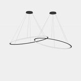 Pendant Circular Outward 2 Rings ø2000 Horitzontal Recessed LED 516 LED warm-white 3000K ON-OFF Black 19486lm