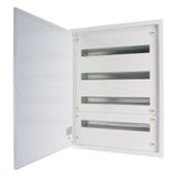 Complete flush-mounted flat distribution board, white, 24 SU per row, 4 rows, type P