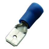 Flat plug (male) 1.5-2.5/4.8x0.8 blue insulated PVC