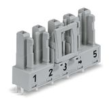 Socket for PCBs straight 5-pole gray